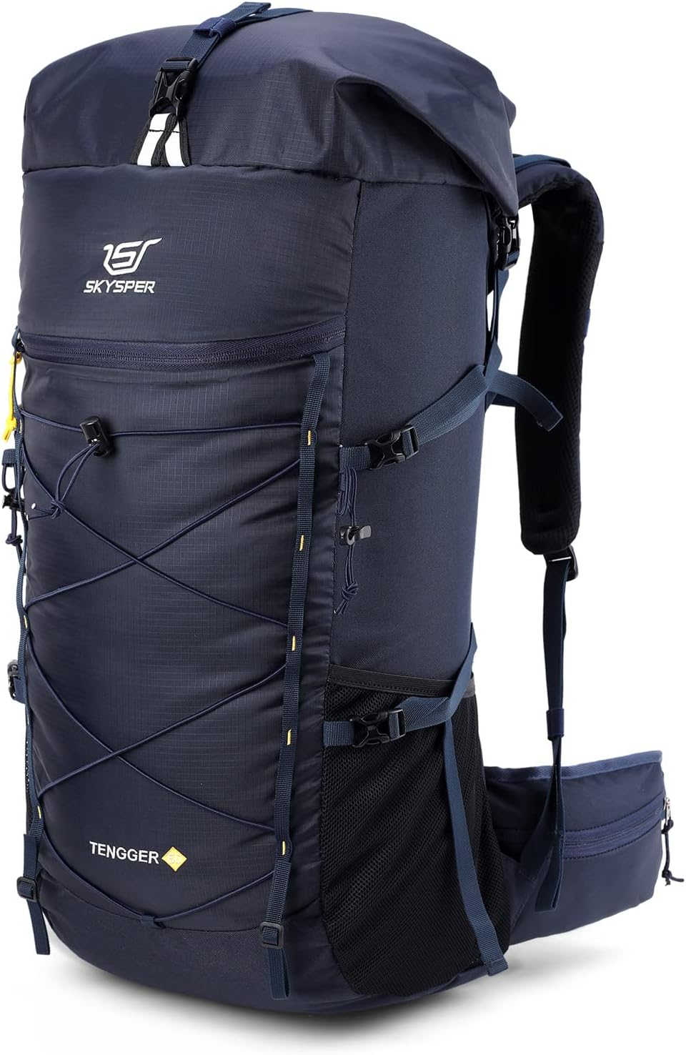 SKYSPER Hiking Backpack 50L Rucksack - Roll Top Backpacking Backpack Lightweight Camping Travel Pack for Men Women