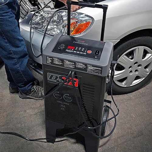 Miniatura 3 de Schumacher Electric DSR Pro Series - Cargador de batería de 6 V  12 V y arrancador de motor - Cargador de batería con ruedas de alta resistencia -
