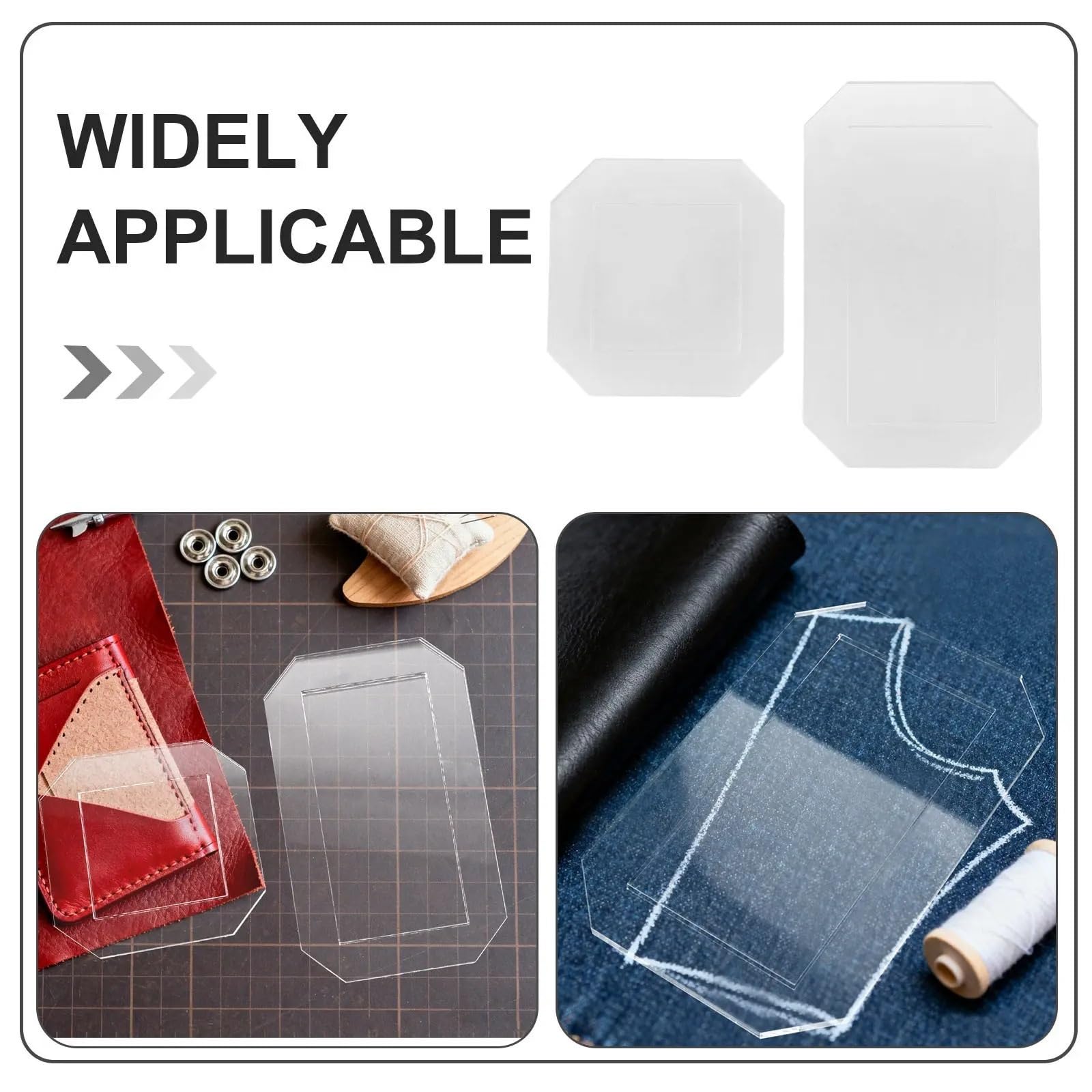 4 Plantillas De Acolchado Transparentes Cuadradas. | Herramienta de regla de retazos de costura rectangular for alineación precisa de corte de tela DIY