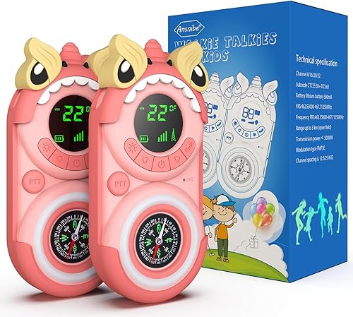 Miniatura 8 de Walkie Talkies para niños, paquete de 2 walkie talkies recargables para niños, regalo para niños de 3 a 12 años, 22 canales de radio de 2 vías para