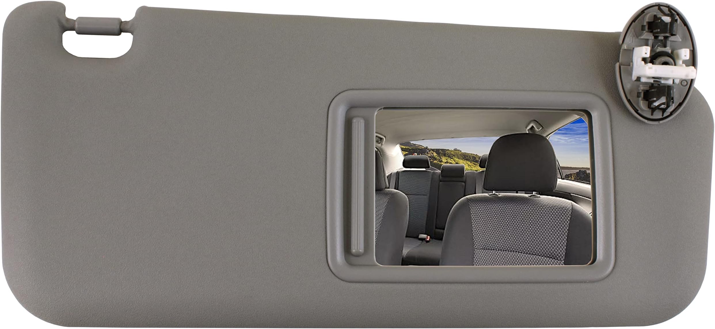 IAMAUTO 30009 Right Passenger Side Gray Sun Visor for 2006 2007 2008 2009 2010 2011 2012 Toyota RAV4 with Vanity Lights