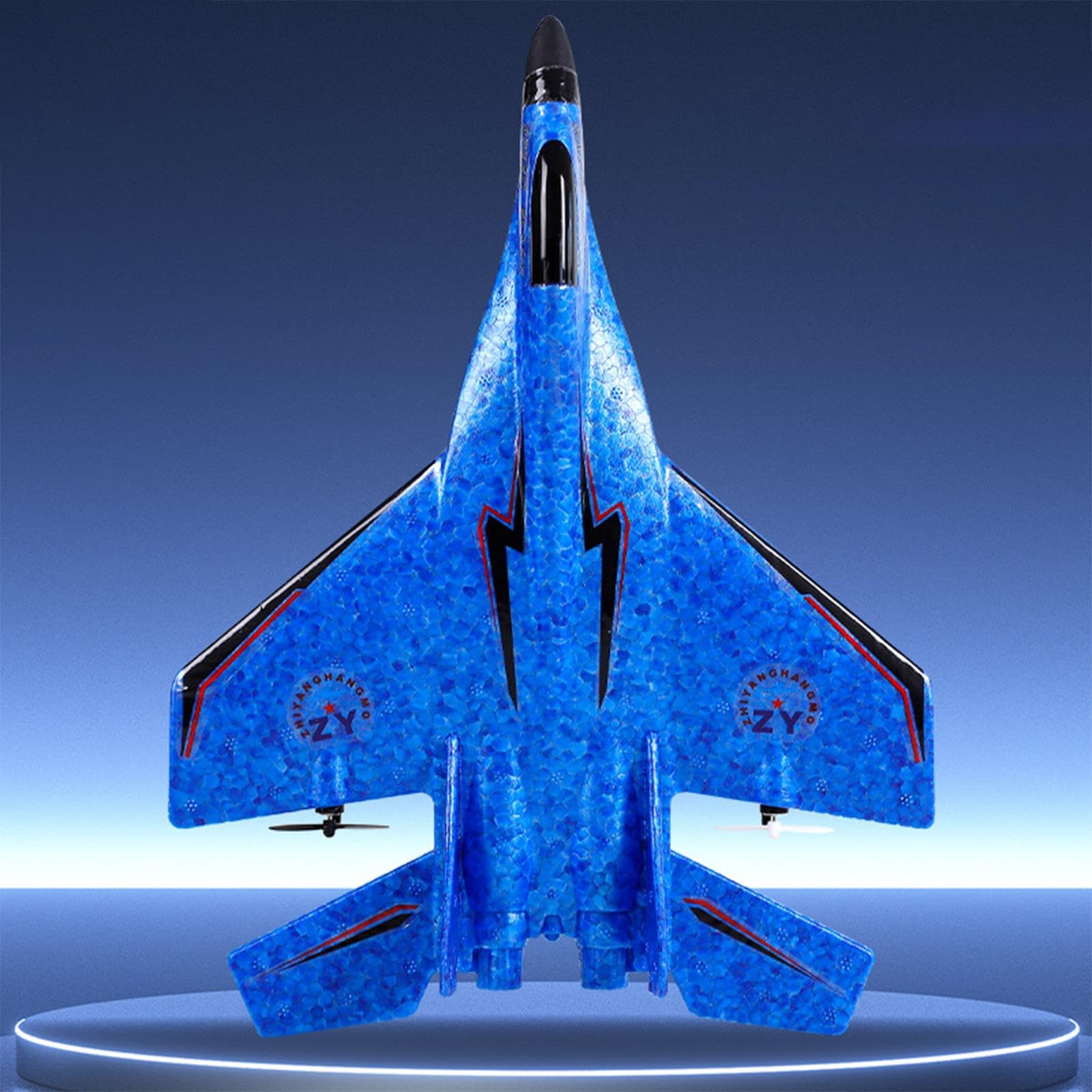 Baoblaze Avion Planeur Télécommandé Jouet Volant avec LED Planeur Modèle Multifonction Plane Glider à Double Moteur Matériau Solide Stabilité Automatique A, Bleu