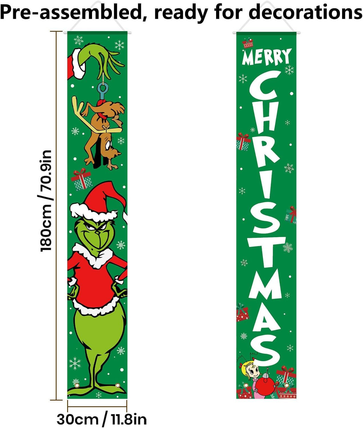 Christmas Decorations Green Christmas Welcome Banner Xmas Porch Door Sign