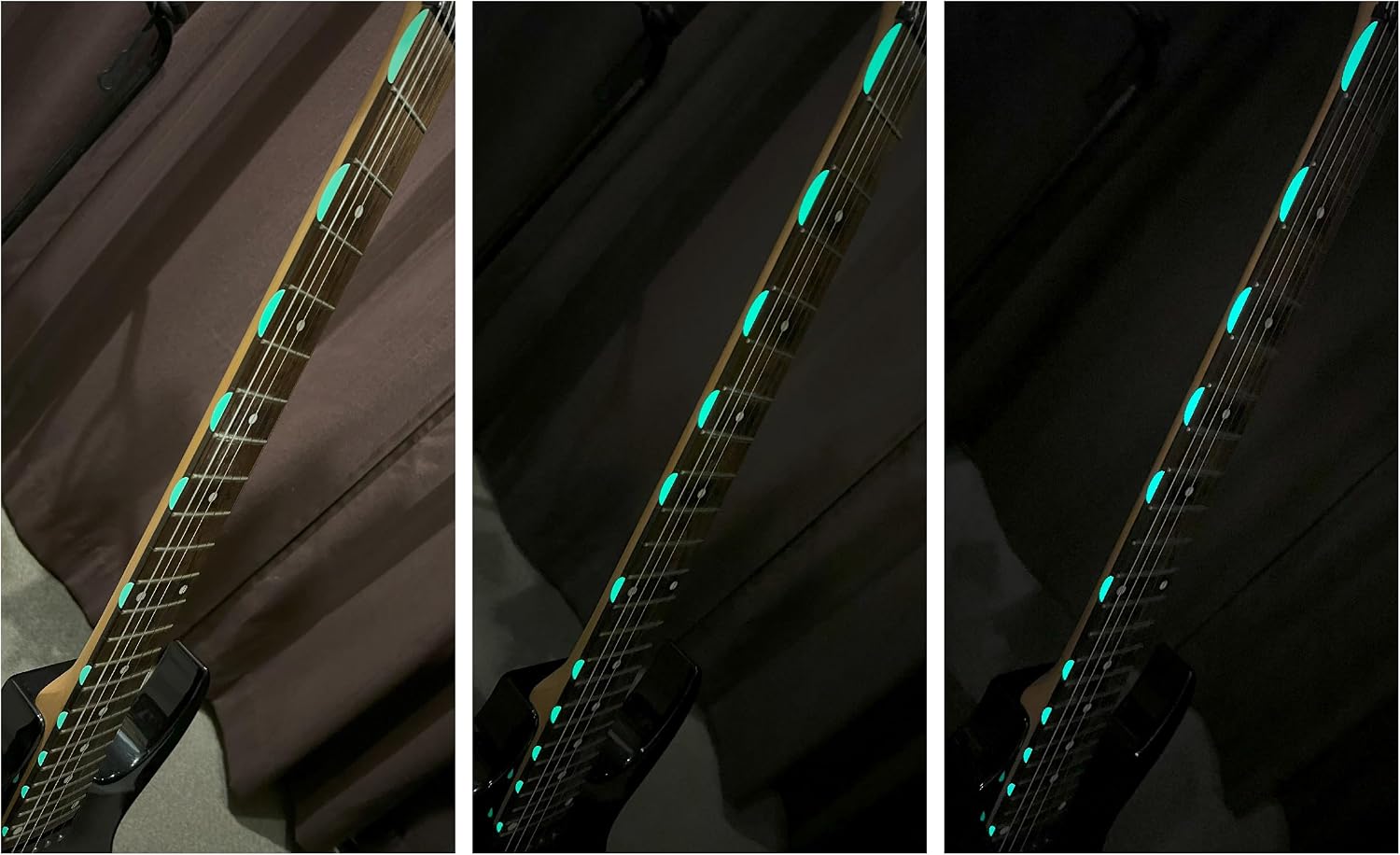 Inlay Sticker’s Jockomo Glow-in-the-Dark Half-Moon Side Fret Markers