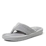 Dearfoams Women's Melanie Colorblocked Microfiber Terry Thong Slipper