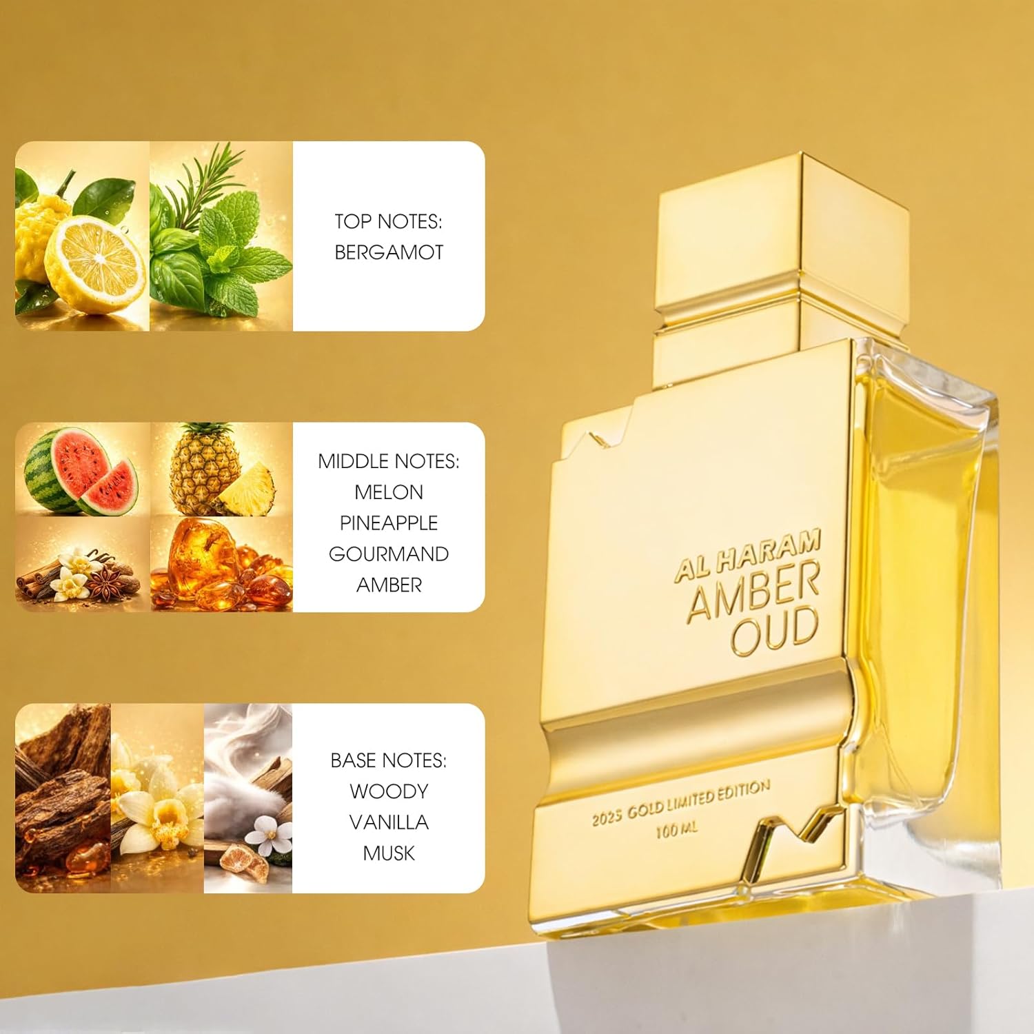 Perfumes Arabes Amber Oud Gold Edition Unisex Eau De Parfum Spray, 3.4 Ounce 100ml