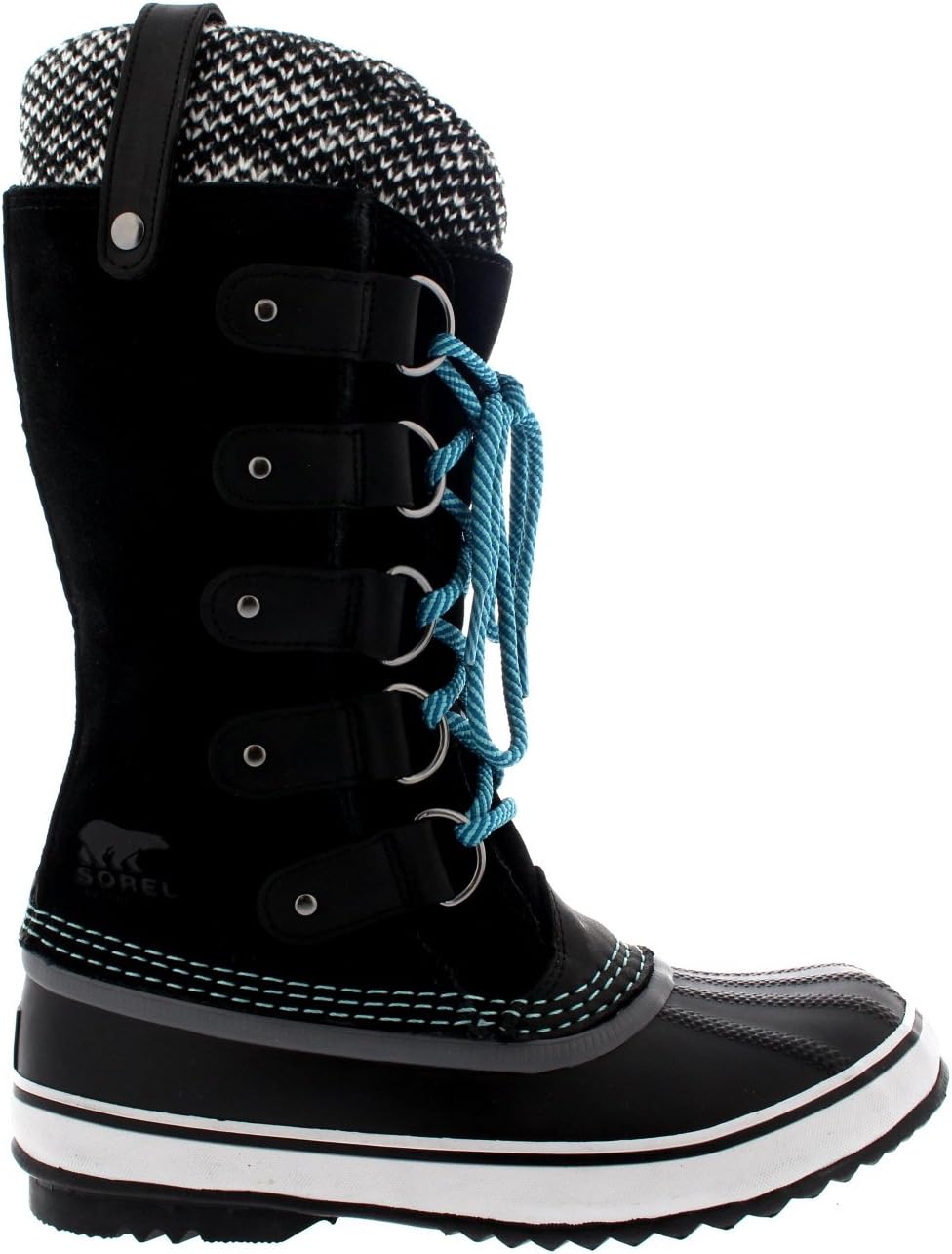Sorel Womens Joan Of Arctic Knit Duck Rain Winter Mid Calf Snow Boots - Black - 5-36