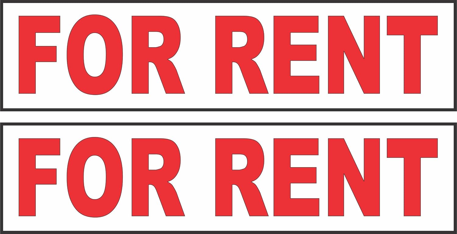 Lease Rider Sign Amazon.com : 2-6x24 For Rent Real Estate Rider Sign Red : Office Products