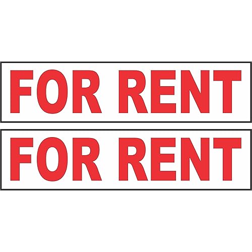 2-6x24 For Rent Real Estate Rider Sign Red