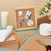BENECREAT Öntapadós Parafa Tábla Szett 20db - 15x15cm, 2mm Vastag Természetes Parafa Alátét Dekorációhoz, Üzenőtáblához, Barkácsoláshoz 5