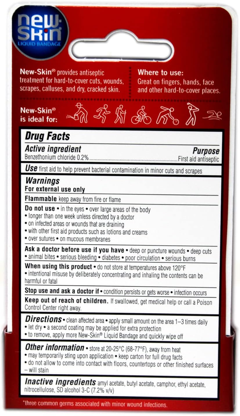 New Skin Liquid Bandage Bottle .3 OZ : Health & Household