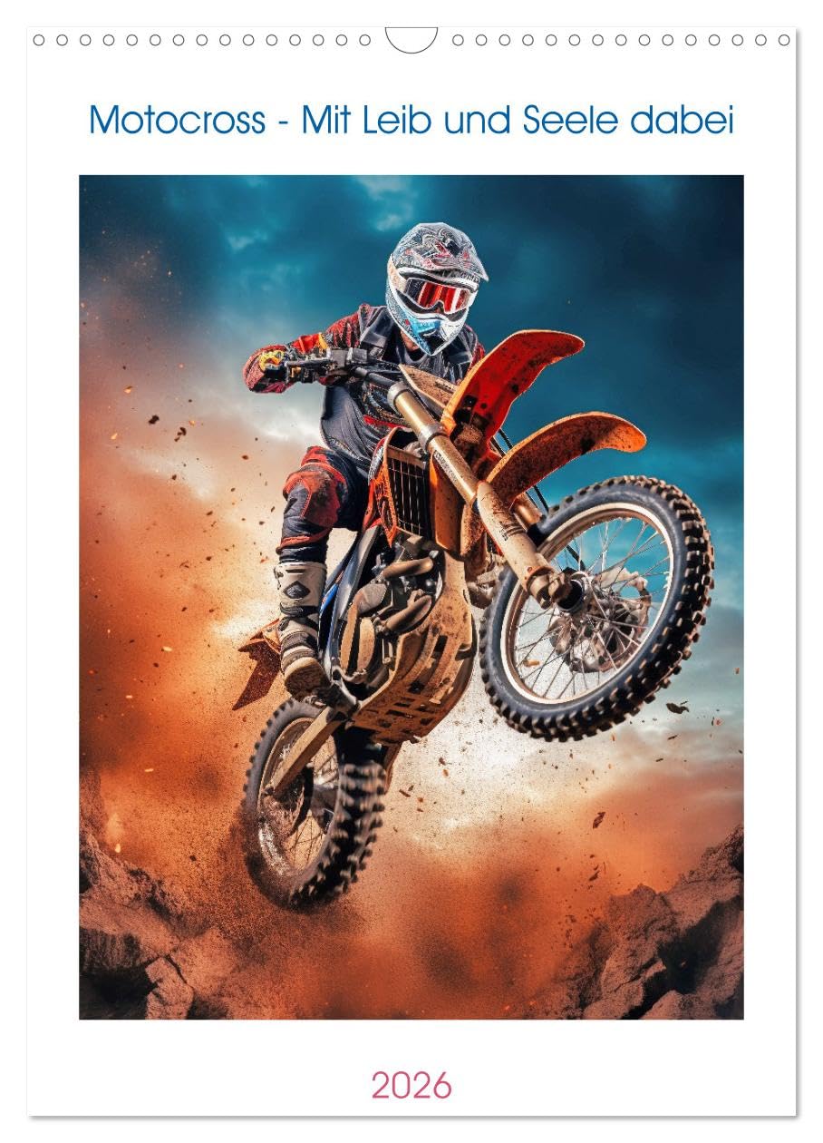 Motocross - With heart and soul UK-Version (Wall Calendar 2026 DIN A3 Portrait), CALVENDO 12 Month Wall Calendar — image 1