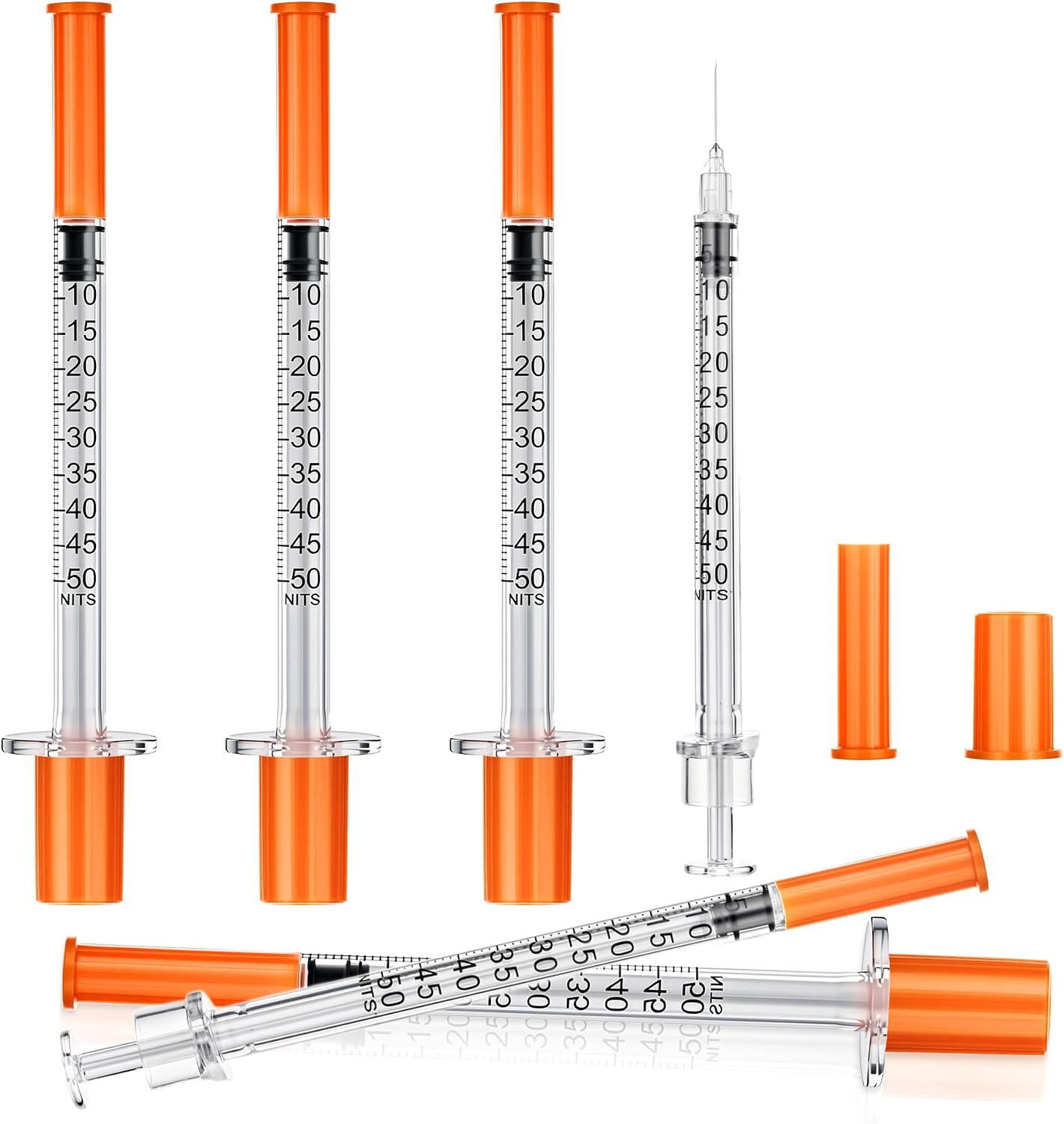 1ml Syringe, 100 Pack 32G 1/4" (6mm) Disposable Syringes, Lab Supplies for Scientific Labs and Measuring, Individual Wrapped