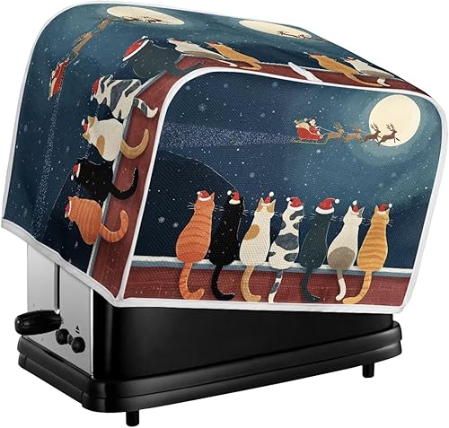 Miniatura 214 de Funda para horno con estampado de galaxia, protector de máquina de pan de cocina, cubierta para tostadora de 2 rebanadas de gato lunar para el Gato