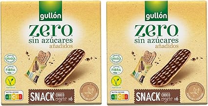Gullon Zero | Zuckerfreier Snack | Kekse mit dunkler Schokolade | 2 Packungen à 150 g
