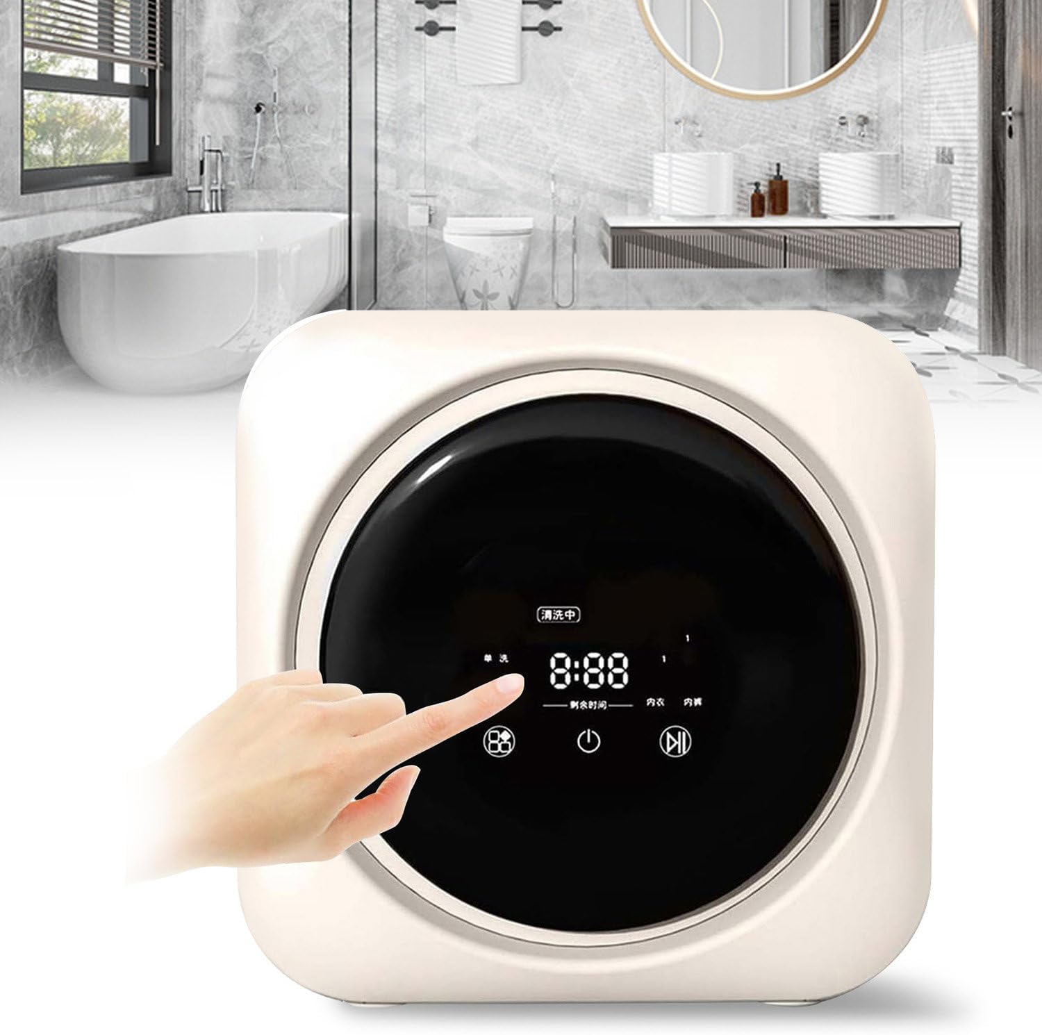 Full-Automatic Washing Machine and Spin Dryer, 3.5L Wall-Mounted Electric Washer, Mini Underwear Washer, Tumble Laundry Dryer for Apartment Home,110V