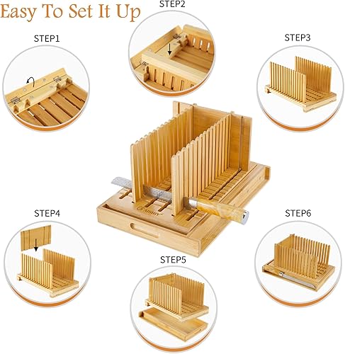Miniatura 5 de Cortador de pan para pan casero, guías de corte de grosor y ancho ajustables, diseño de guía de cortadora enchufable, con bandeja de migas, cuchillo