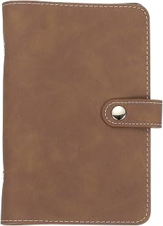 PATIKIL A6 PU Leather Binder Cover 6 Ring Loose Leaf Brown | Binder Protector Round Ring Binder Cover Refillable Notebook Binder for Meeting Photocard Budget Notebook Folder