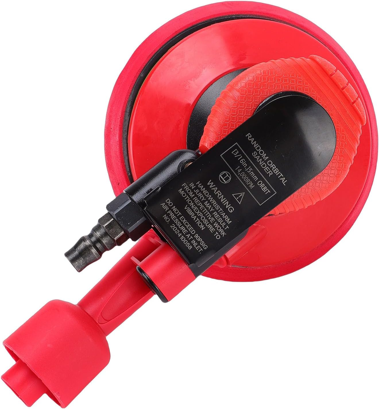 Air Sander with Vacuum, Air Random Orbital Sander, Low Noise High Speed Pneumatic with Dust Extraction & 5mm Orbit 14000 RPM, Ideal for Car Polishing