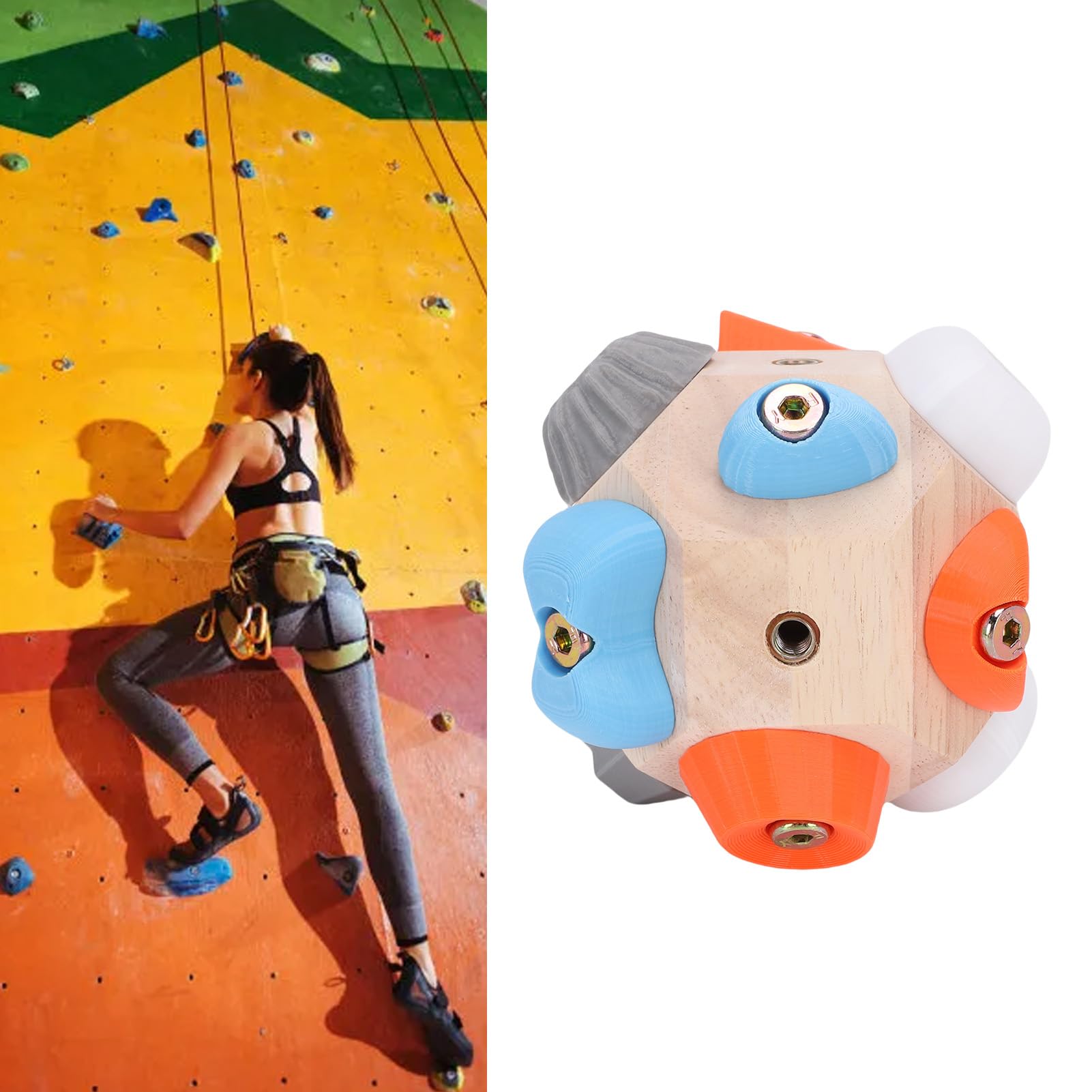 Bola de Roca para Escaladores, Bola de Escalada en Roca 3D Hecha a Mano, Herramienta de Entrenamiento de Escalada en Roca Portátil Compacta, Entrenamiento de Fuerza con los