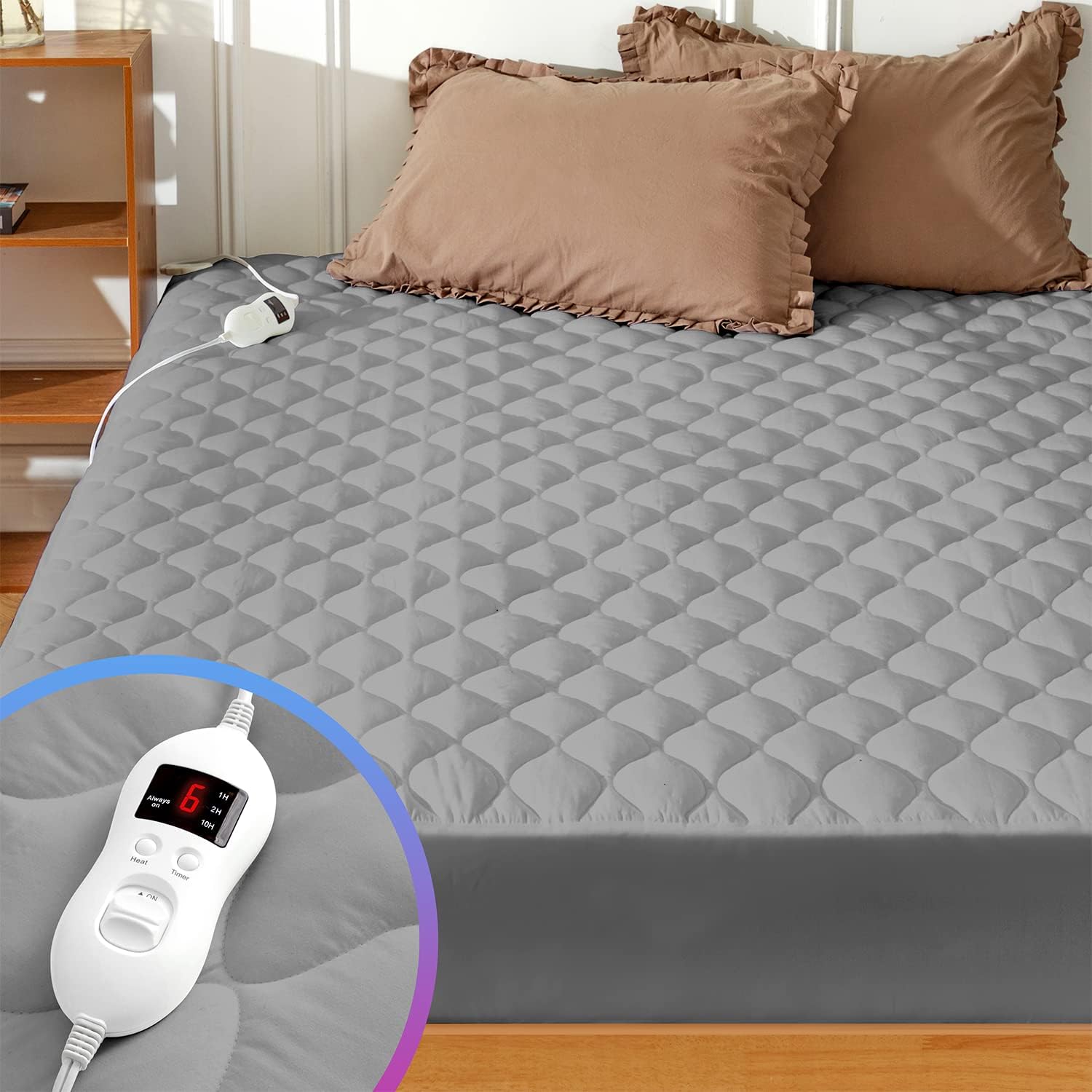 MAKATZ Heated Mattress Pad Twin Size with 8 Heat Settings