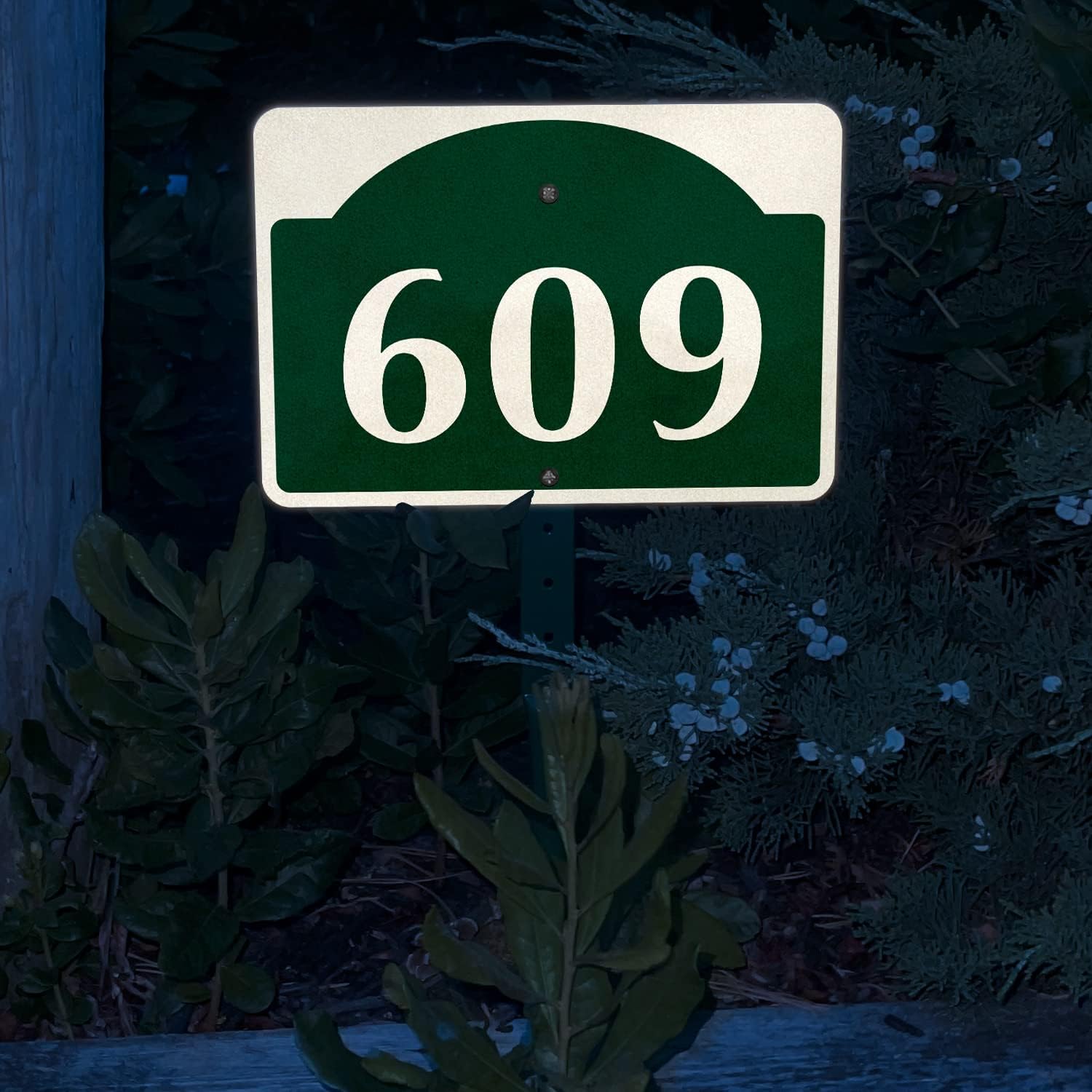 SmartSign 7 x 10 inch Custom House Address Yard Sign with 18 inch Stake (Dome Design), 40 mil Reflective Rustproof Aluminum With UV-Proof Overcoat, Choose Color, Set of 1