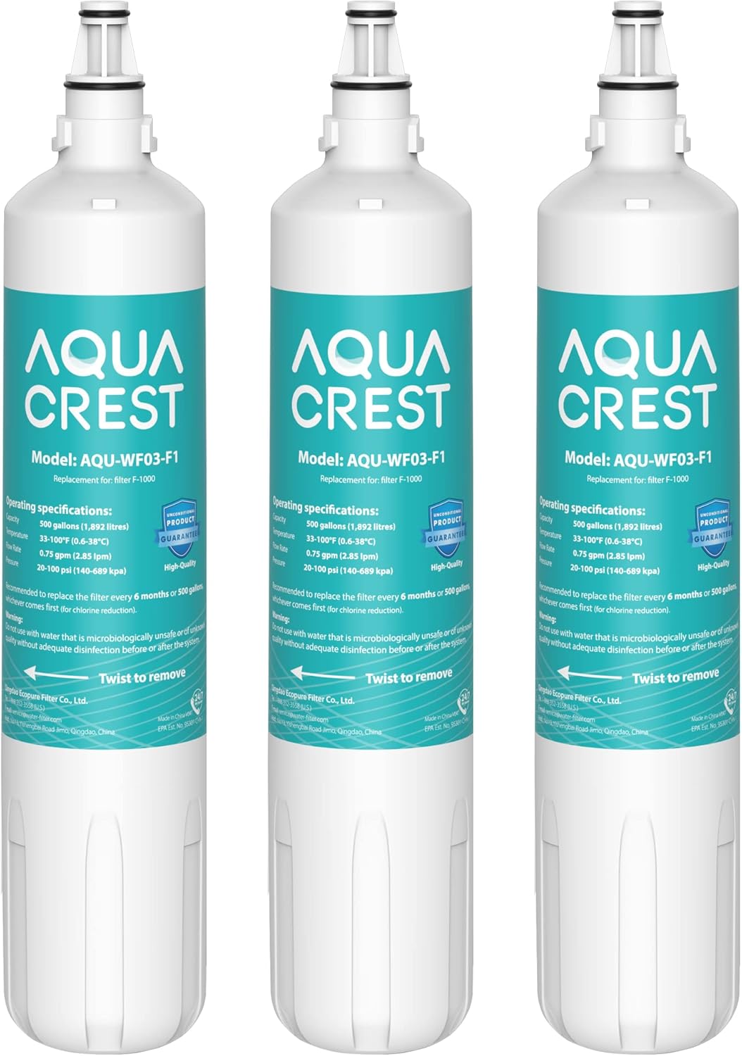 AQUA CREST F1000 Undersink Water Filter, Replacement for F1000 and