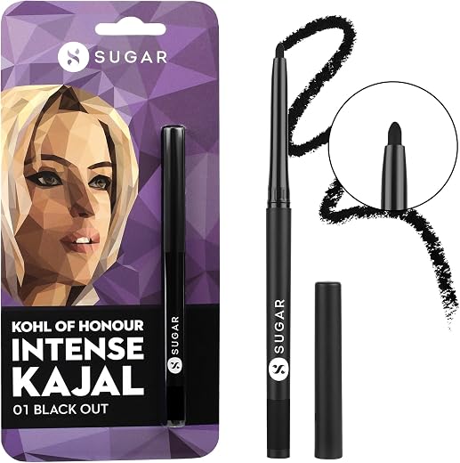 SUGAR Cosmetics Kohl Of Honour Intense Matte Kajal | Waterproof &amp; Smudgeproof | Lasts upto 10hrs | 0.25gm - 01 Black Out