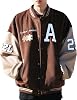 Moshtashio Varsity College Jacket Baseball Jackets Vintage Outwear with Pockets Unisex Coat Patchwork Top