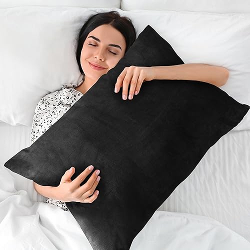 Miniatura 5 de BEDELITE Funda de almohada corporal de vellón (negro, 20x54 pulgadas)