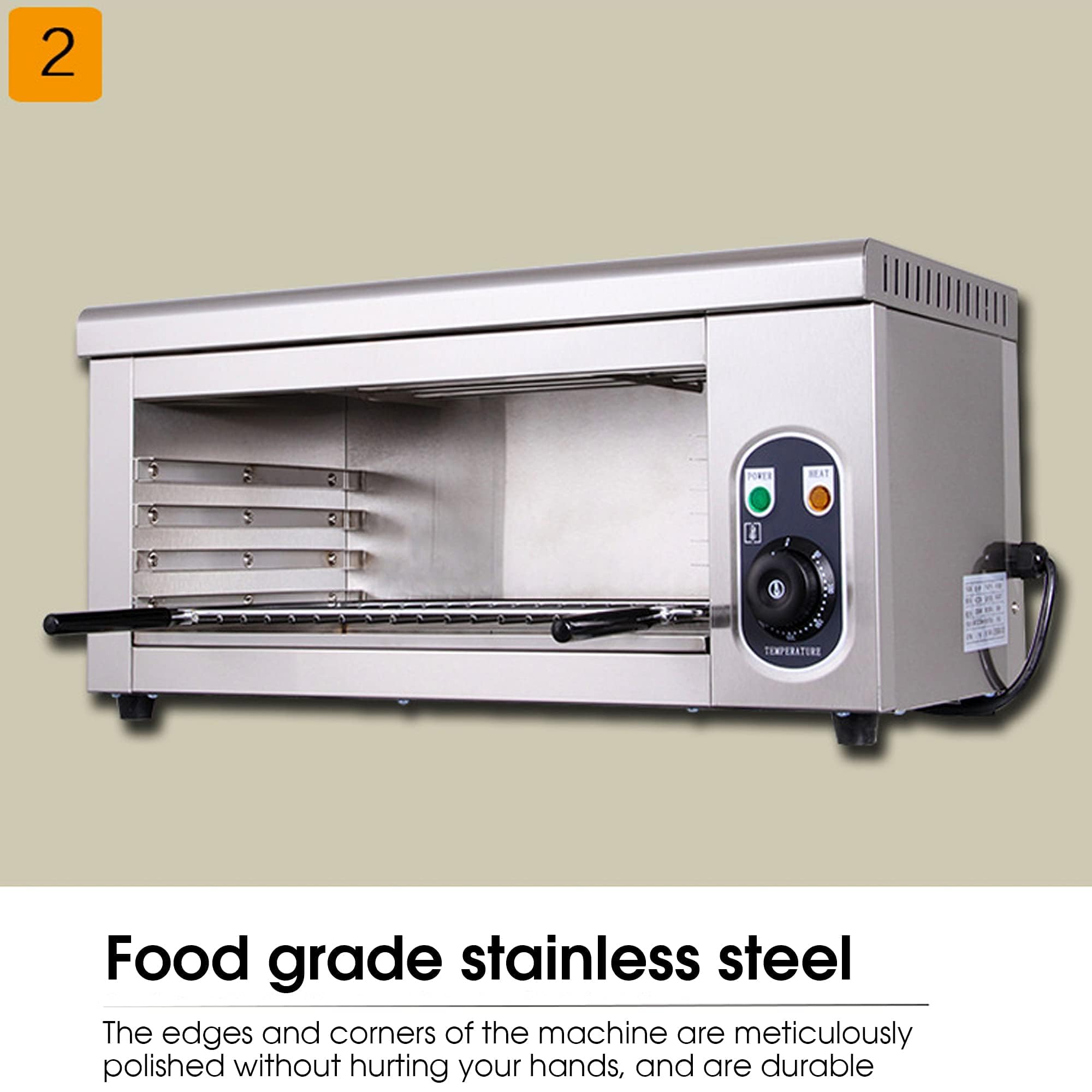 Forno a convezione Commerciale da 2000 W, Forno Elettrico a convezione, Forno Elettrico Professionale a Strato Singolo, 50~300°(