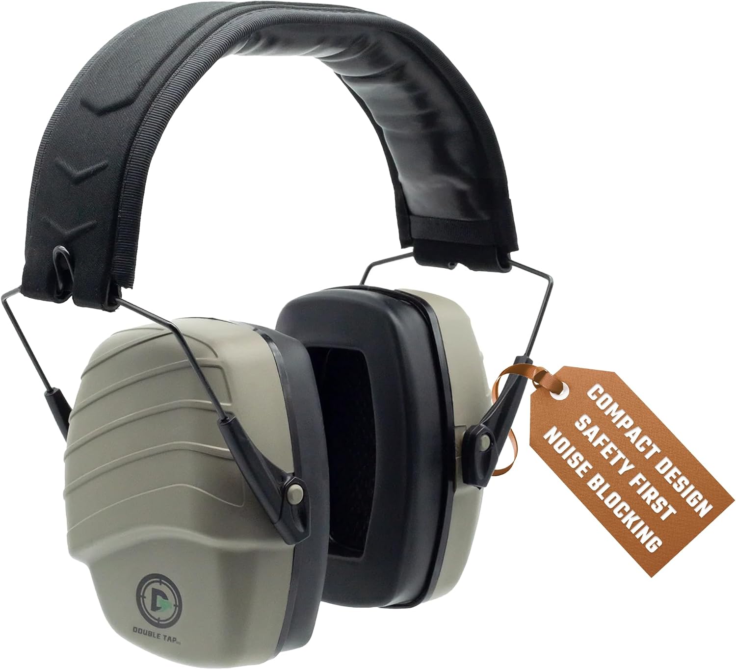 Double Tap IND. Protective Passive Earmuffs - Noise Reduction Earmuffs for Shooting & Work - NRR 25 Hearing Protection with Ultra-Comfort Foam Pads - Noise-Canceling Ear Protection for Gun Range