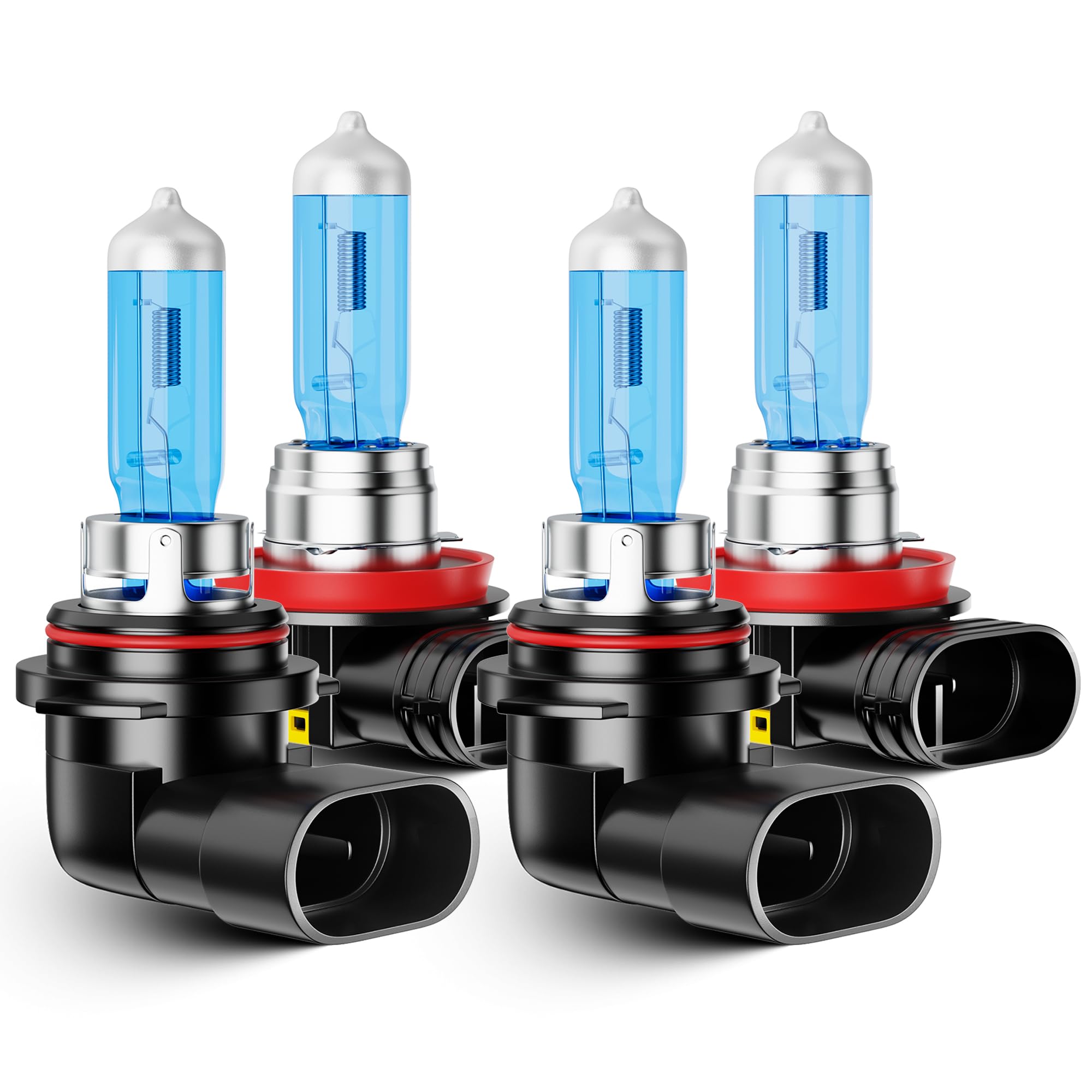 Compatible For Nissan Maxima 2016-2018 H8 H9 High/Low Beam H11 Fog Light Bulbs, 600% Brightness 6500K White with Cooling Fan, Plug and Play, IP68 Pack of 6