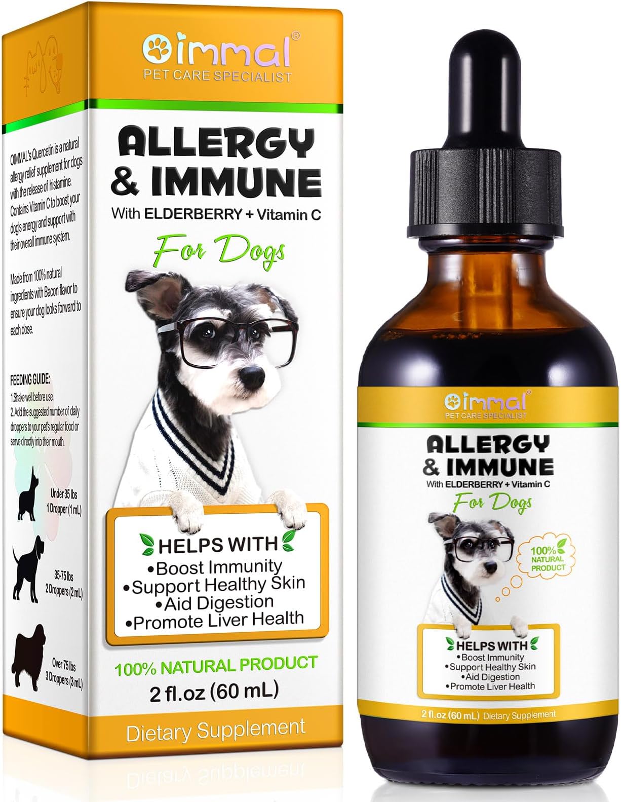 ZyranovaE Allergy Relief Aid for Dog 60ml,100 Natural Dog Allergy
