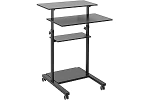 VIVO Height Adjustable Computer Workstation and Presentation Cart