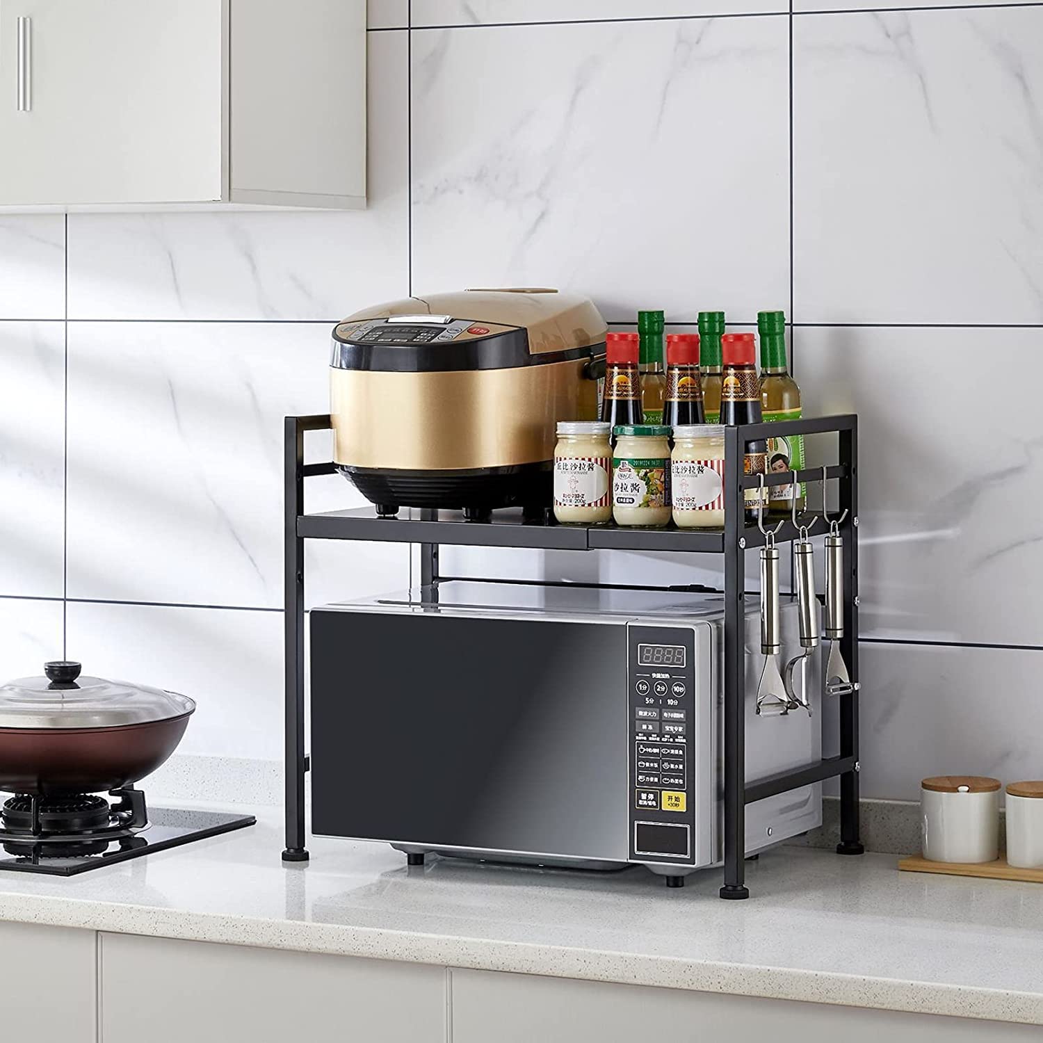 EKYLIP Kitchen Standing Racks Microwave Oven Rack Shelf Expandable