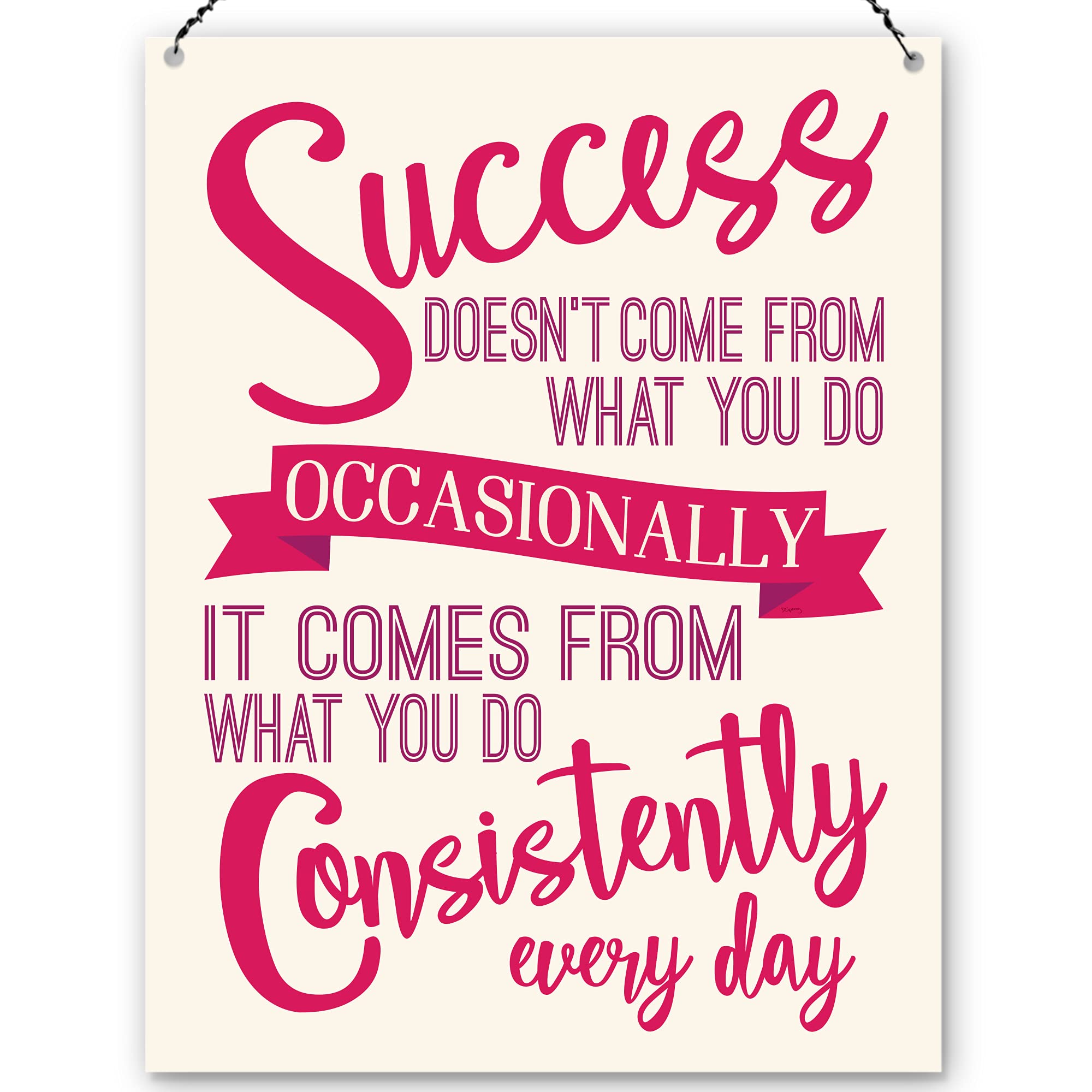 Dorothy Spring Success Doesn't Come From What You Do Occasionally It Comes From What You Do Consistently Every Day Motivational Plaque Metal Sign Gift Size 15x20cm