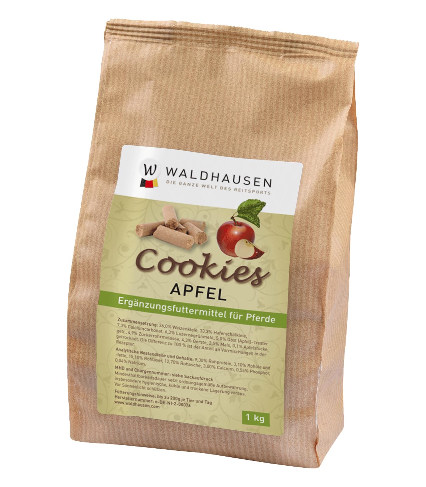 Horse Cookies with Vitamin A, D3 and E, 1 kg Treat for Horses and Ponies (Apple)