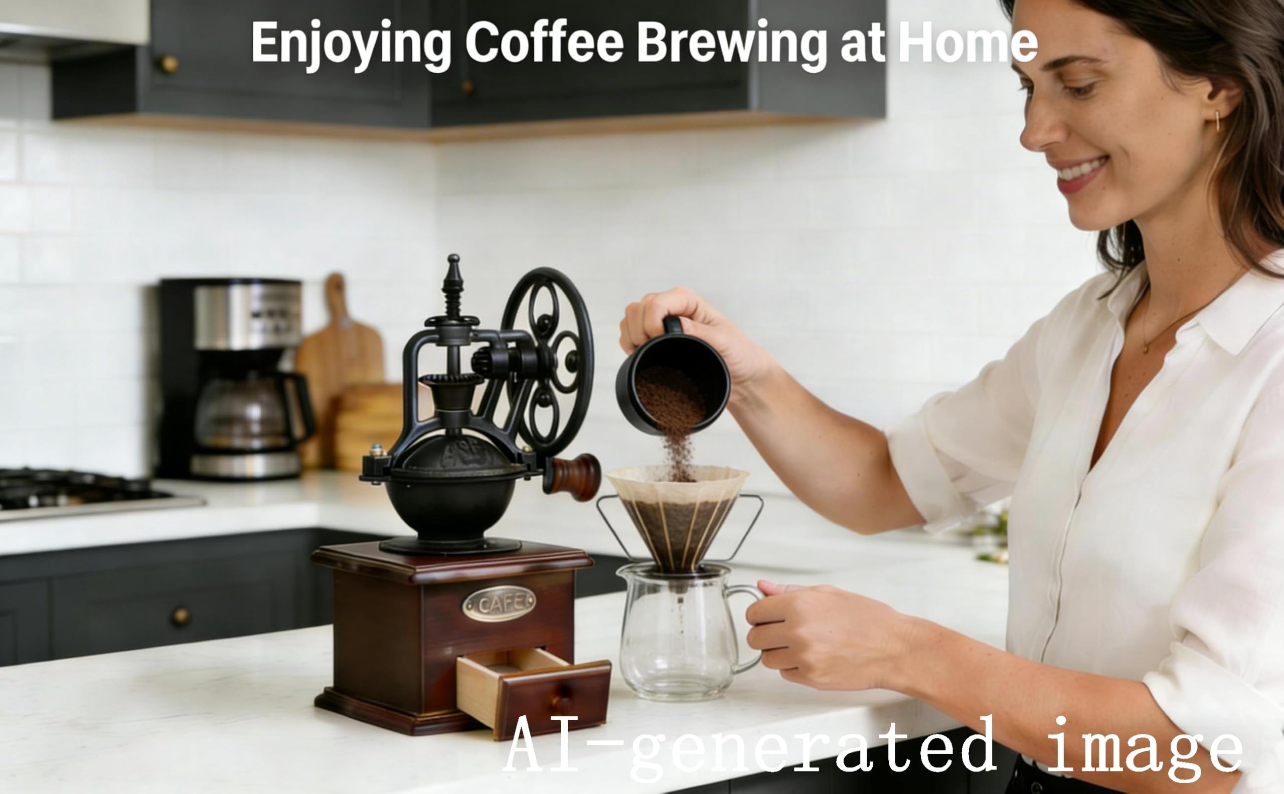 Molinillo de café manual, molinillos de café de manivela de mano estilo vintage, molinillo de café clásico, molinillo de frijoles, molinillo de grano de rodillo, manivela de mano de hierro fundido,