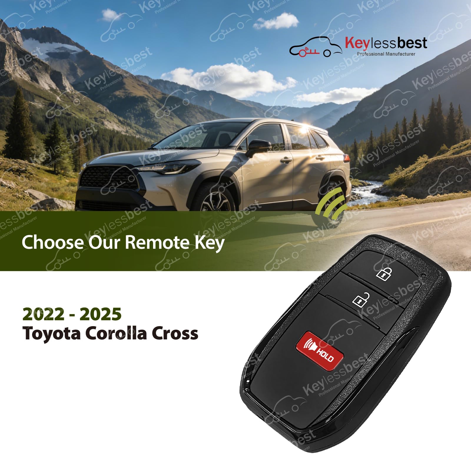 Ricambio per telecomando Toyota Corolla 2022 2023 2024 2025 HYQ14FBX 3 pulsanti 315 MHz