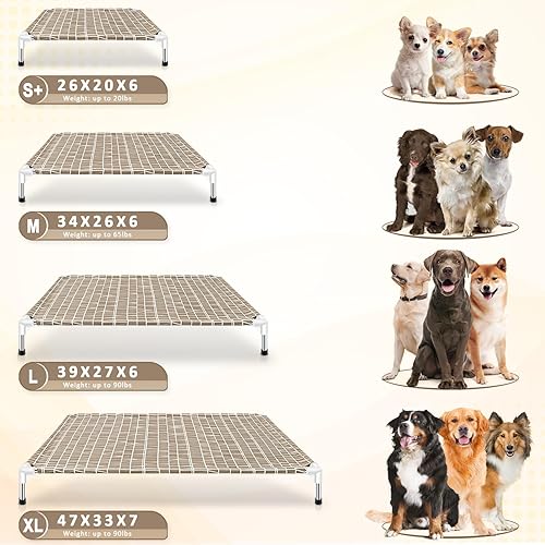 Miniatura 4 de Cama elevada para perros cuna elevada para mascotas, tamaño mediano, cama portátil para interior y exterior, suave y cómoda, cama para mascotas para