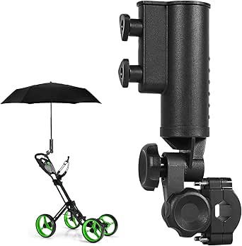 Heavy-duty Golf Push Cart Umbrella Holder 180° Adjustable for Stroller, Bicycle, Wheelchair, and More