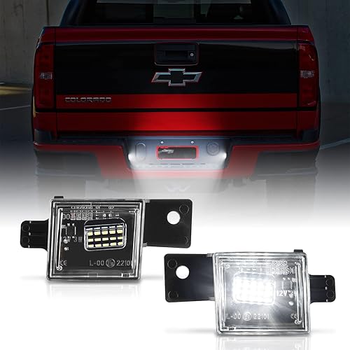 Gempro Luz LED para matrícula, montaje de lámpara trasera para Chevy Silverado GMC Sierra 1500 2500HD 3500HD 2014-2023, 6000K blanco