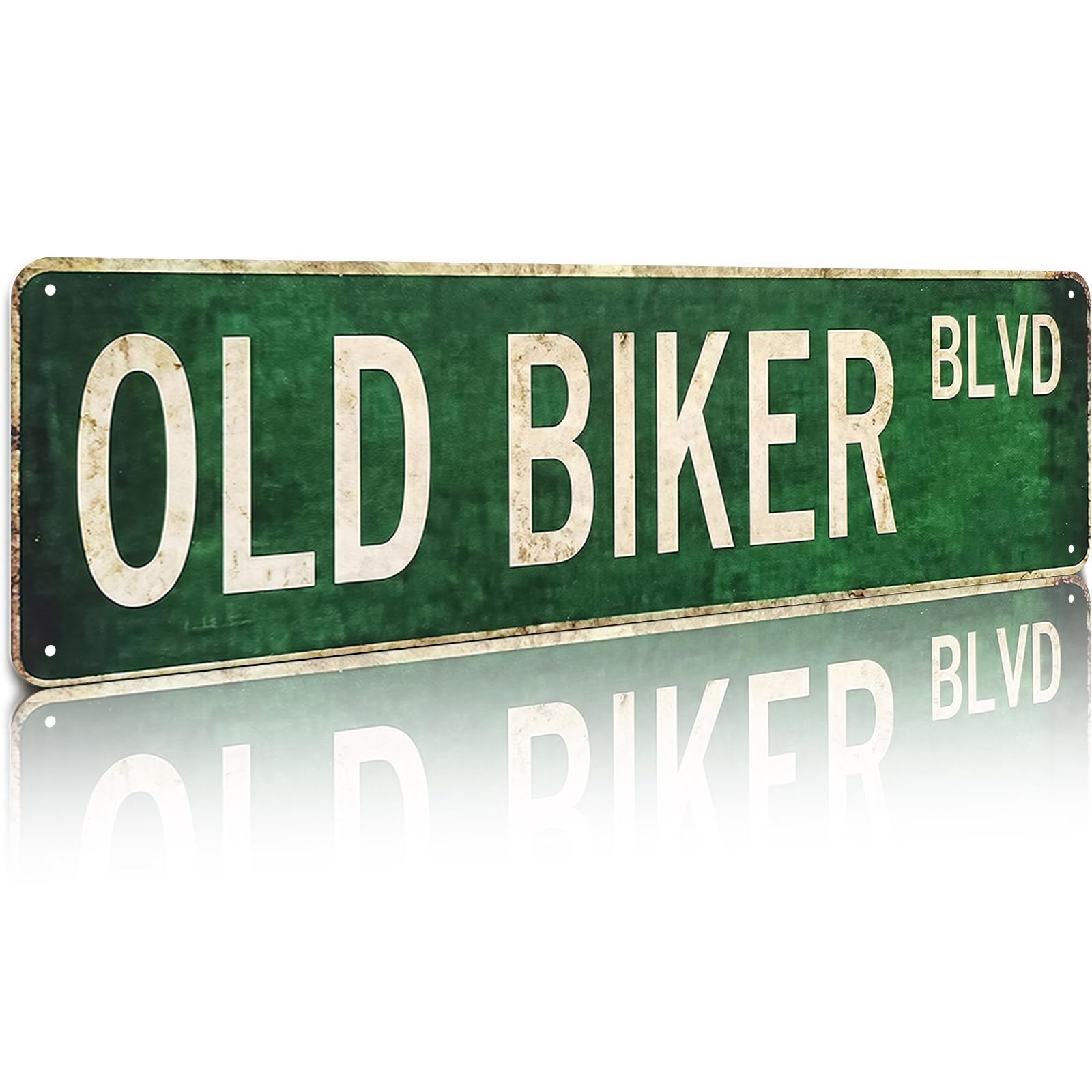 peiyeety Vintage Metal Tin Sign Old Biker Blvd Retro Street Sign, Rustic Wall Decor for Home, Motorcycle, Man Cave, Garage, Kitchen, Office, Farmhouse, Patio, Garden, Porch, 4 * 16 inch
