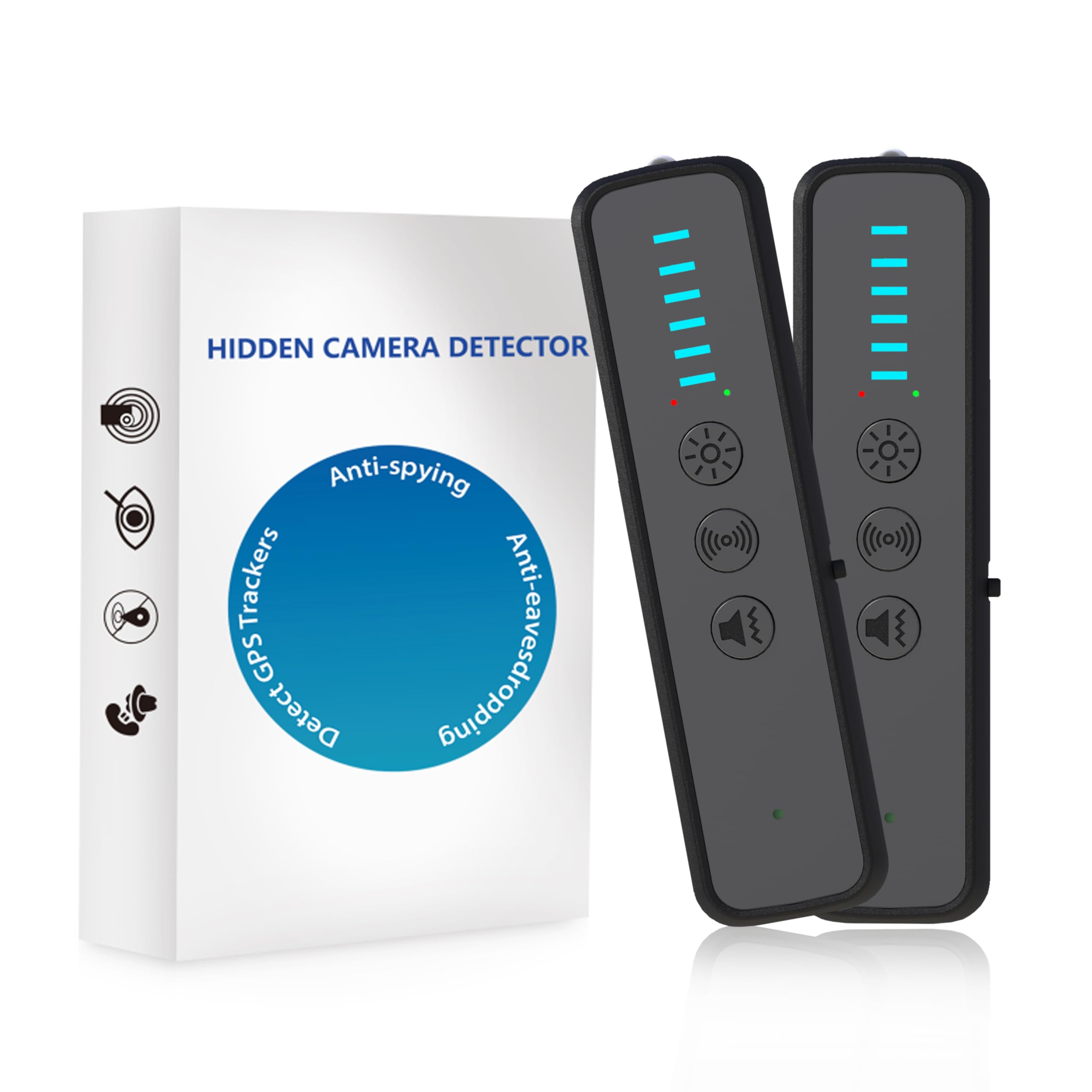 Hidden Camera Detectors-GPS Tracker Detector-Camera Detector Spy Camera Finder-RF Detector-25H Working Time,Travel-Friendly Size(Plane,2 Pack)