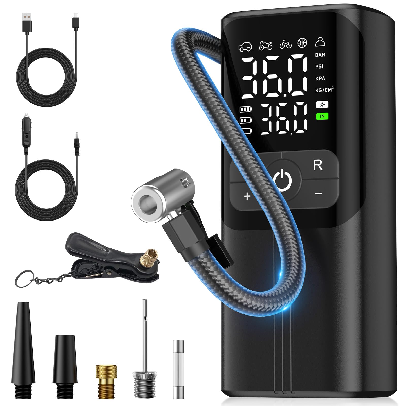 Amazon.co.jp: 転車 空気入れ 電動空気入れ 【超高速充填・自動停止