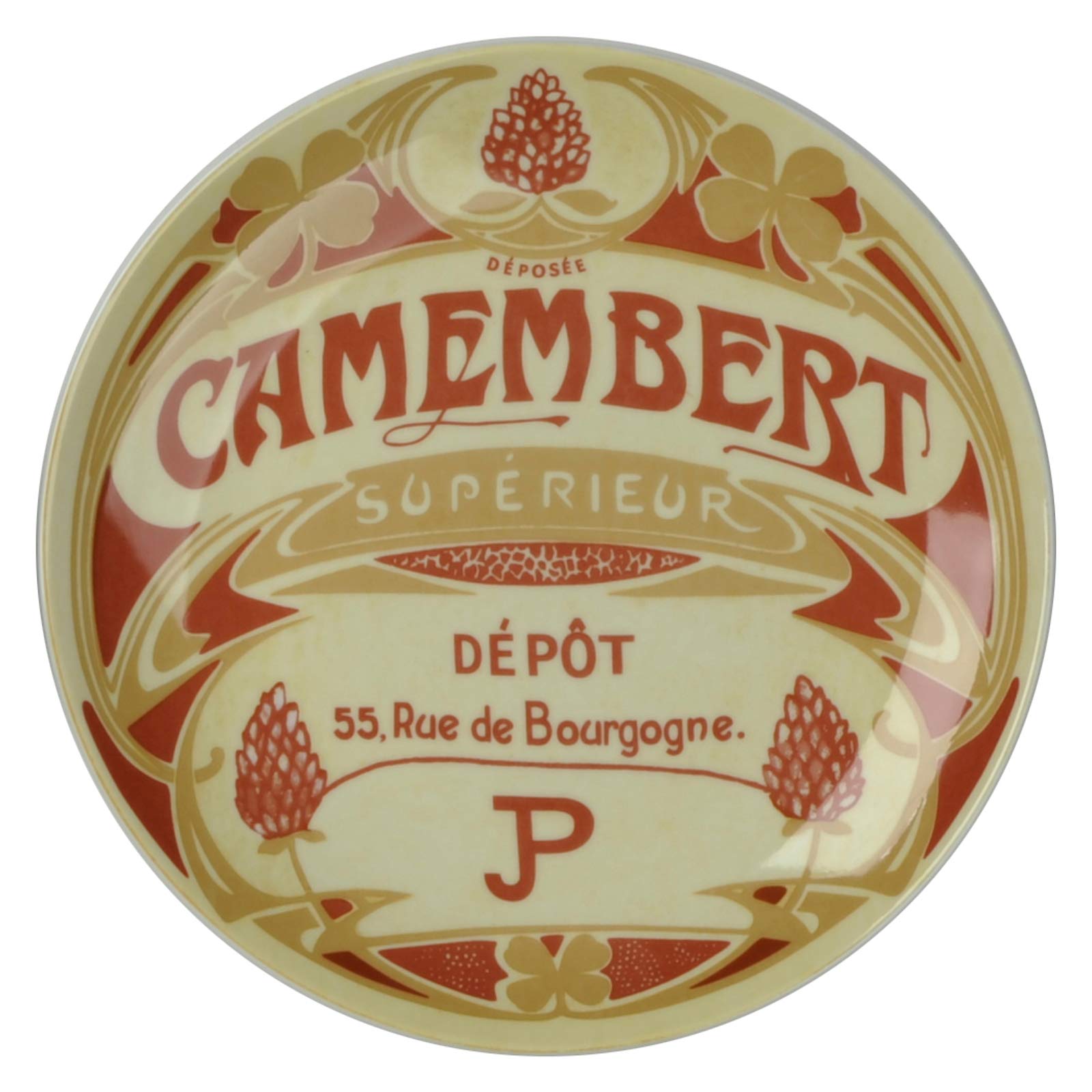 BIA Lot de 4 Assiettes à Fromage Camembert Classiques 12,5 cm de diamètre Coffret Cadeau