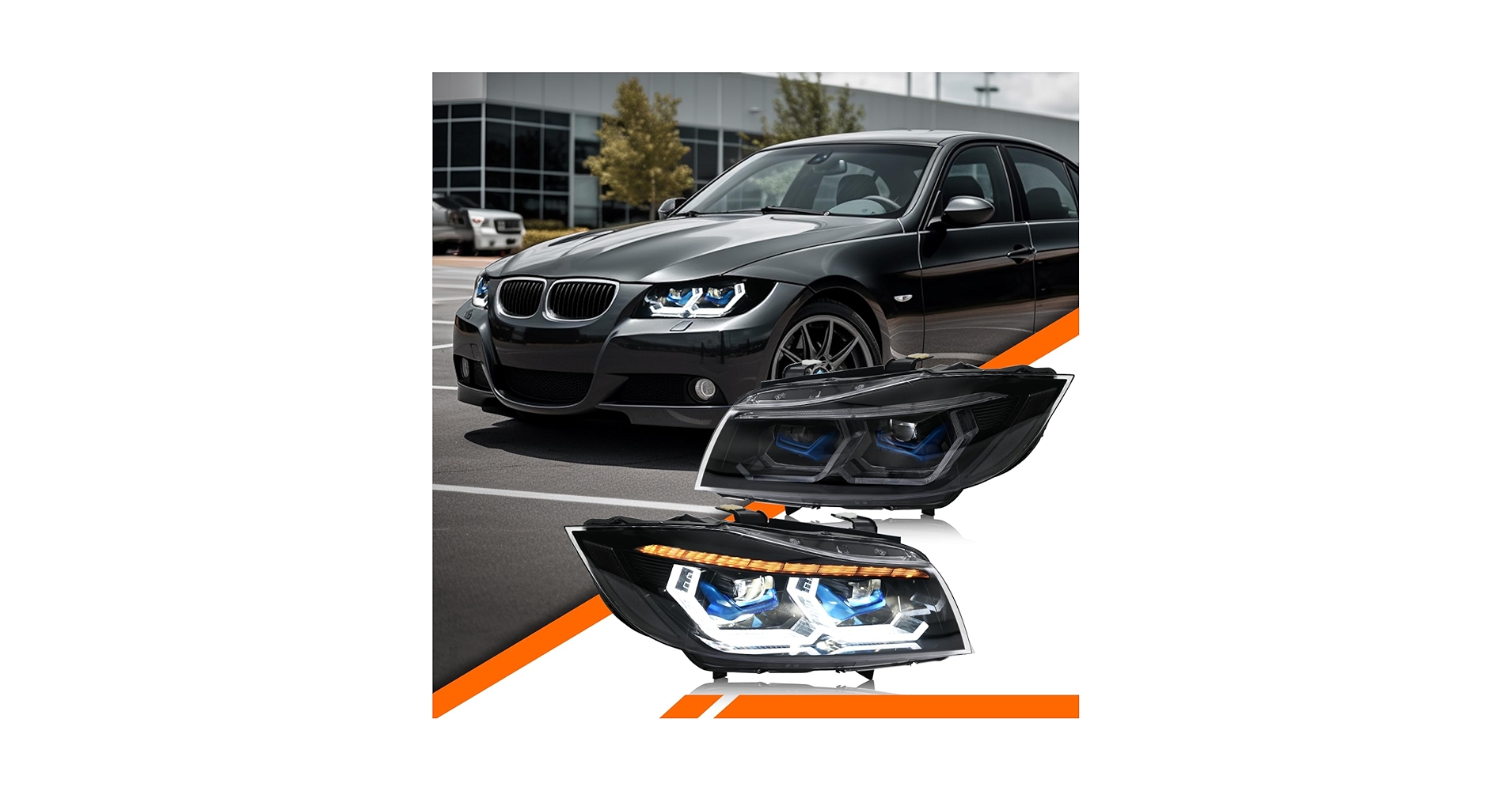 Amazon.com: COOLDNA Headlights for 2009-2012 BMW E90 E91 328i 335i