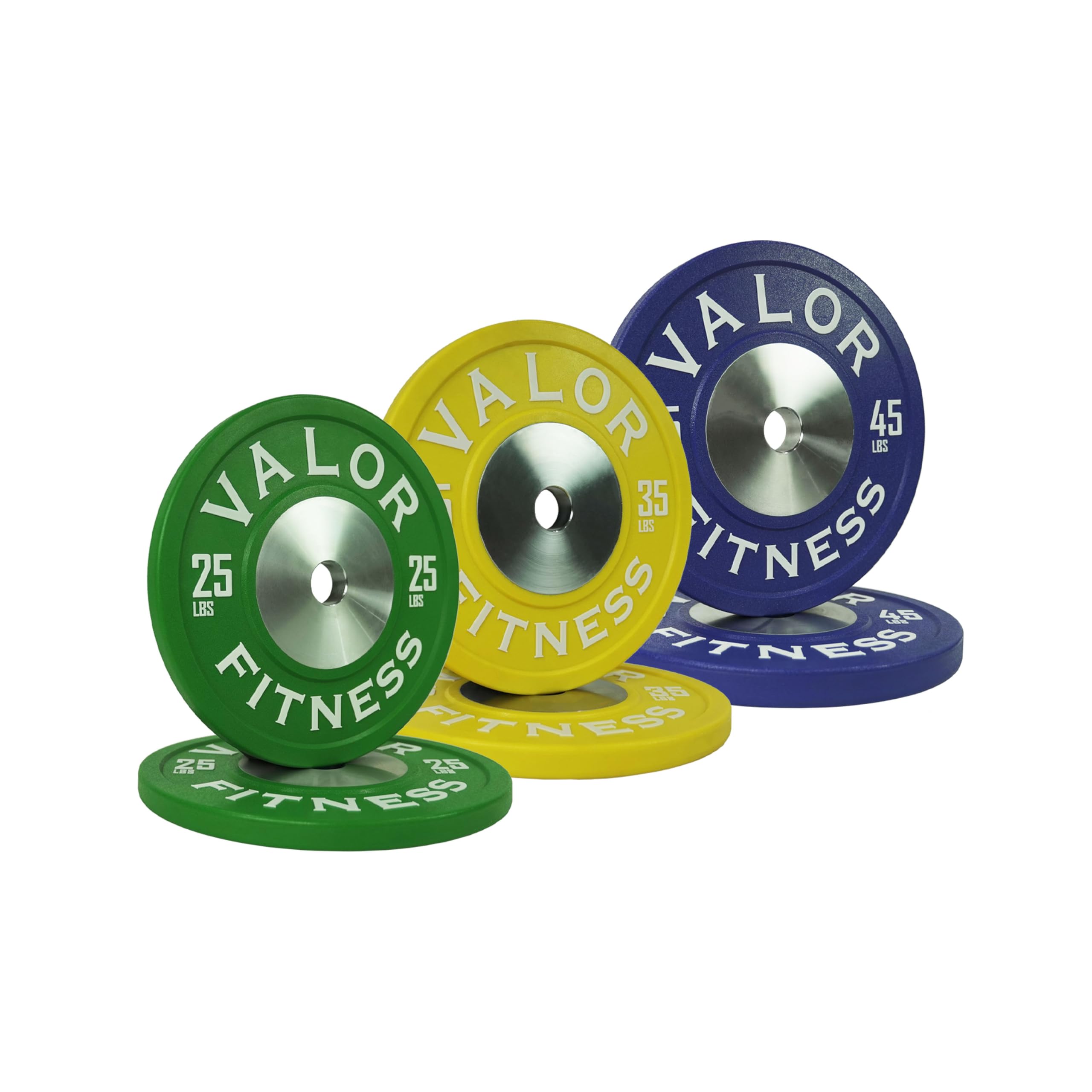 Valor Fitness Competition Urethane Bumper Plates Set - Durable 210lb Olympic Weightlifting Plates