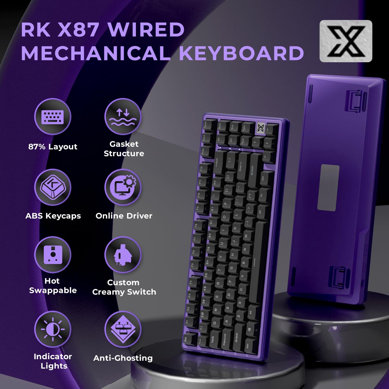 Amazon | RK ROYAL KLUDGE X87 メカニカルキーボード 75% 有線